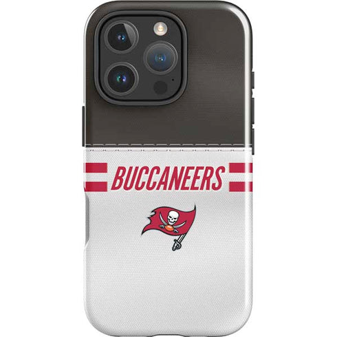 NFL Tampa Bay Buccaneers White Striped iPhone 16 Pro Impact Case